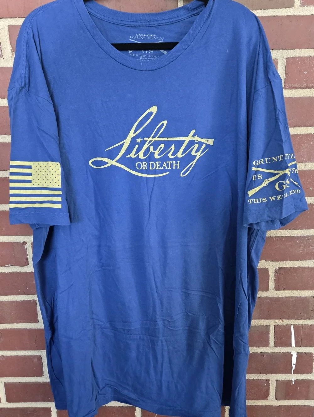 Grunt Style Liberty or Death T-Shirt 3XL Patriotic USA Flag Graphic Tee Men - Picture 2 of 4